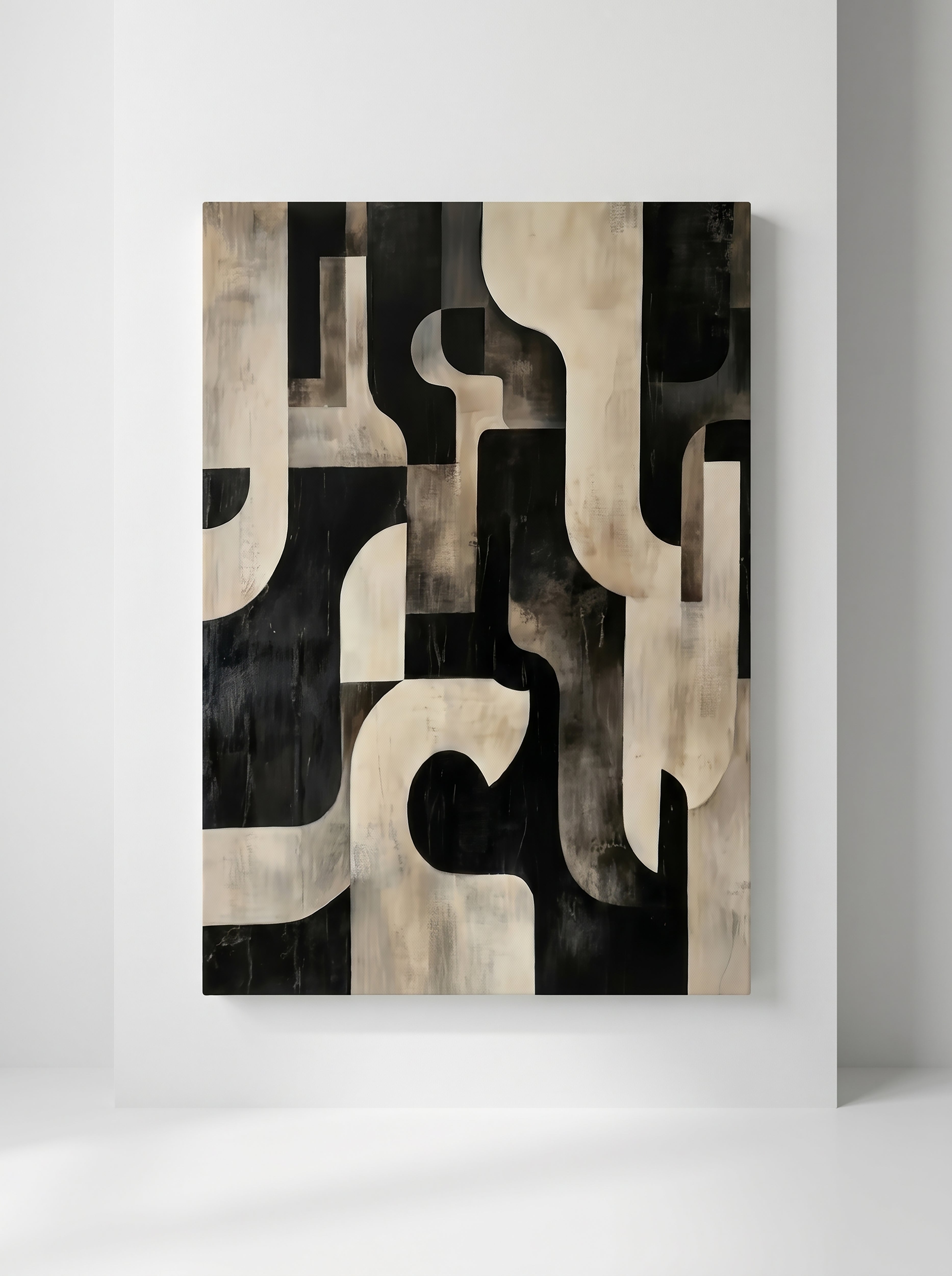 Silent Geometry Hand-Painted Oil on Canvas