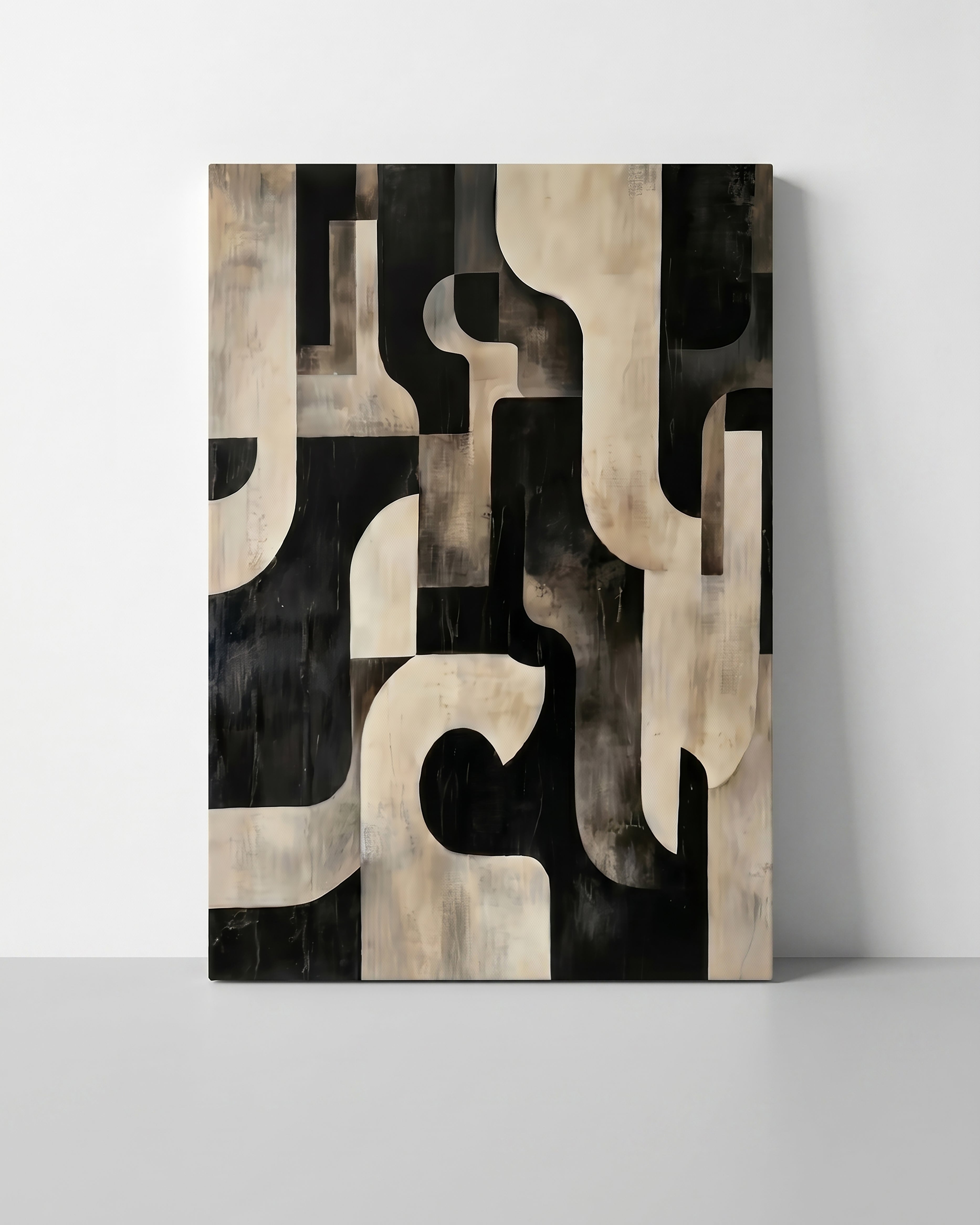 Silent Geometry Hand-Painted Oil on Canvas