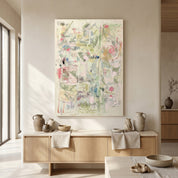 Scholarly Garden Hand-Painted Oil on Canvas