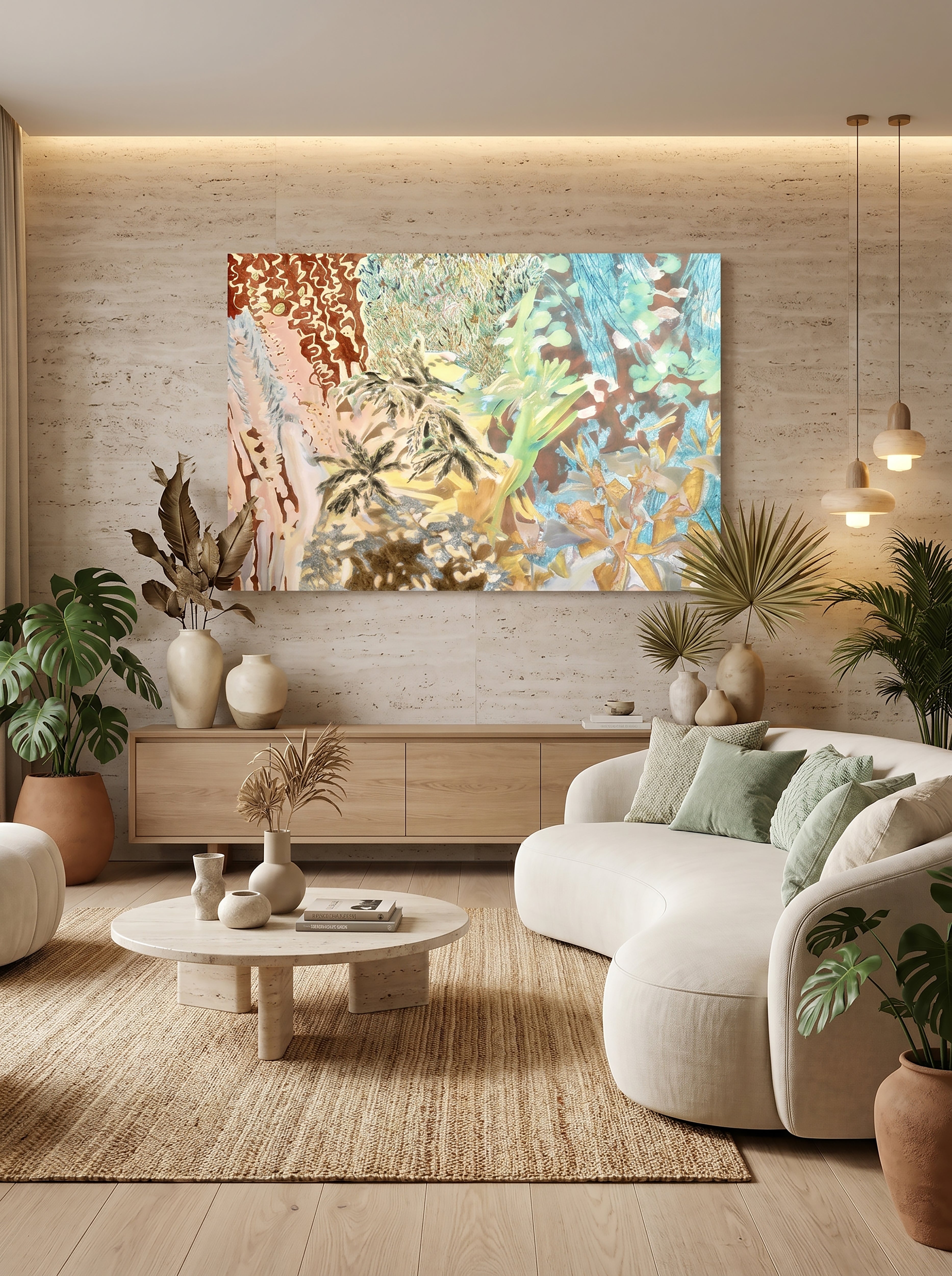 Soft Vines Hand-Painted Oil on Canvas