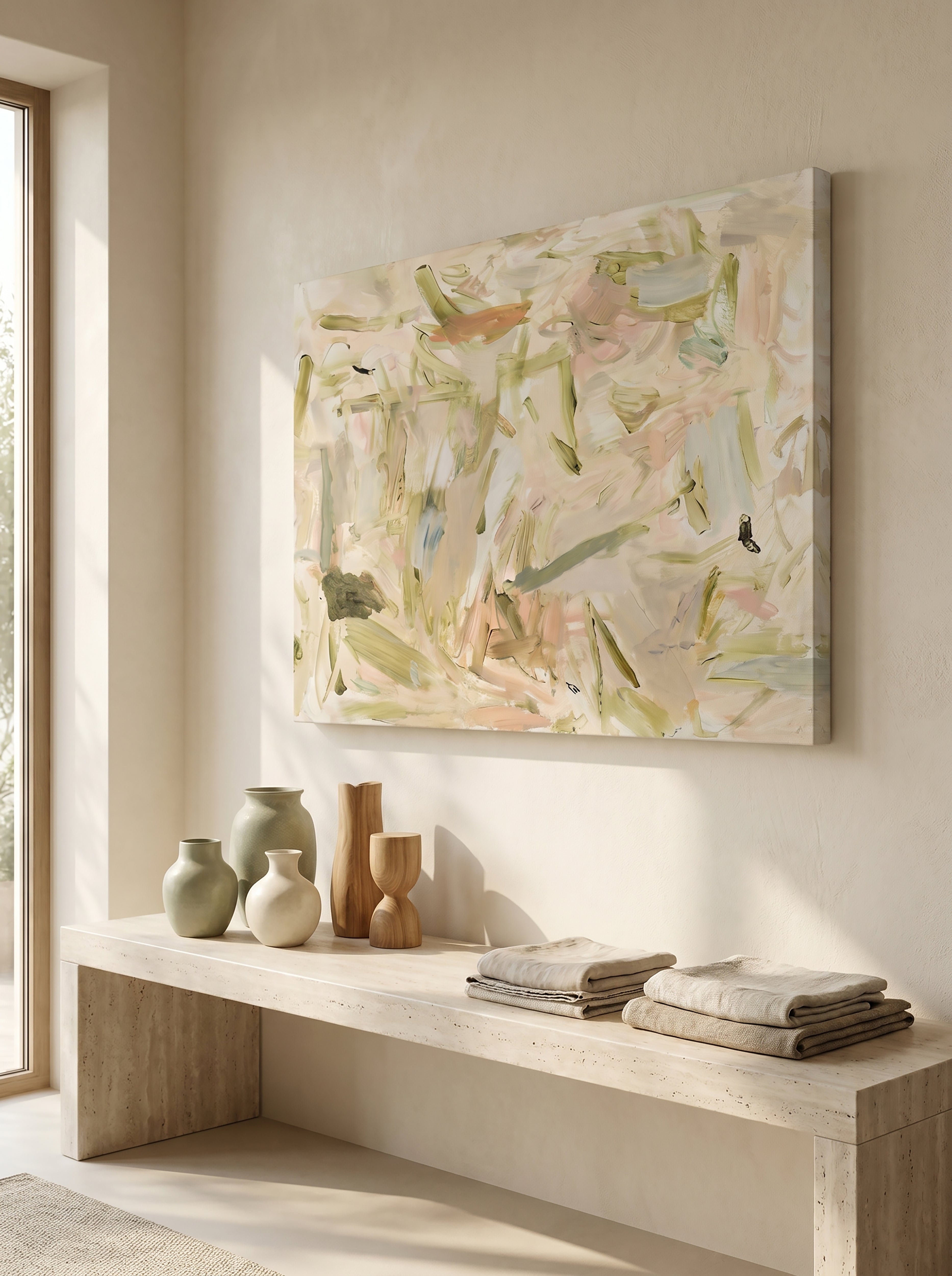 Soft Horizon Hand-Painted Oil on Canvas