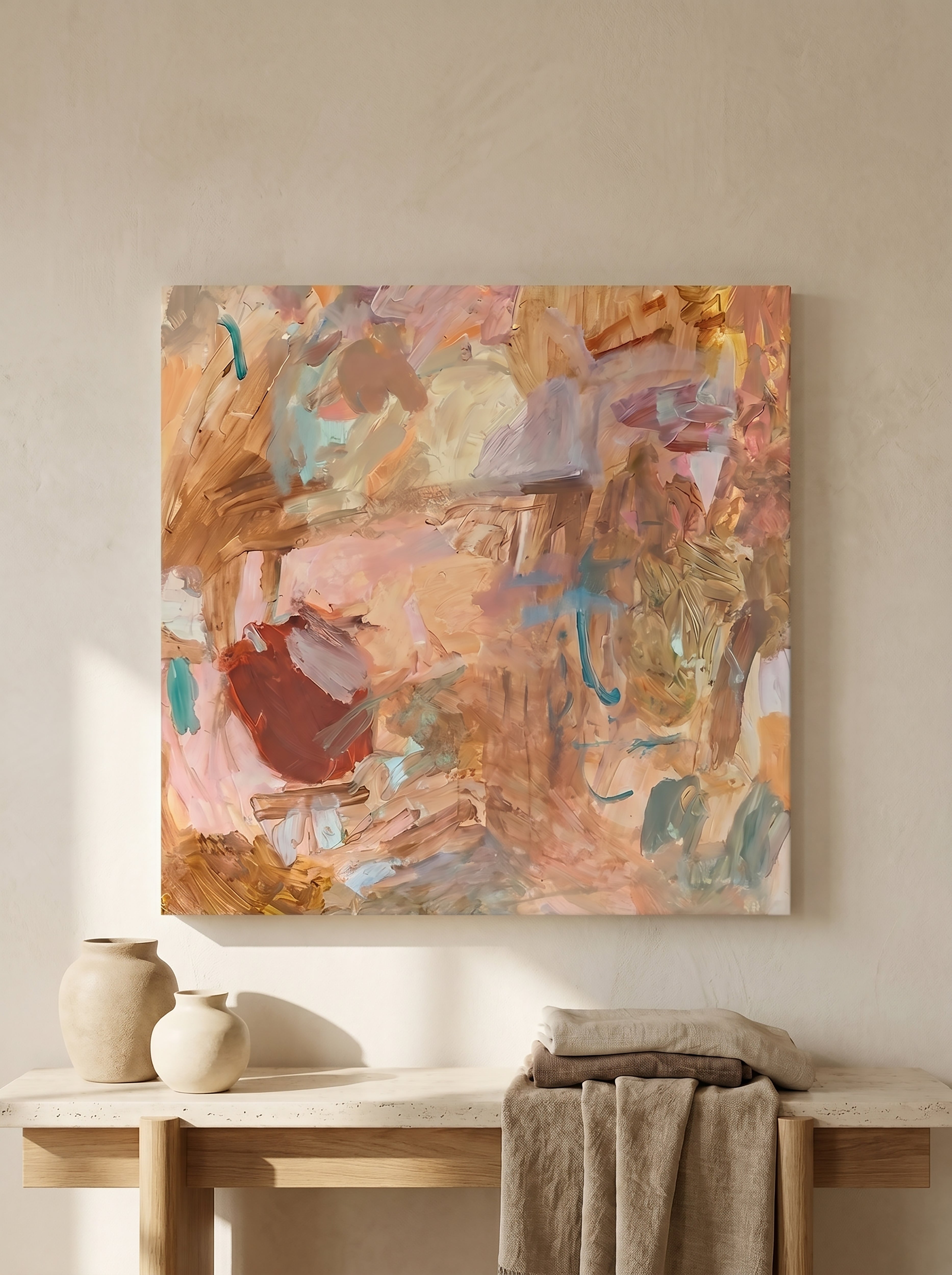 Warm Embrace Hand-Painted Oil on Canvas