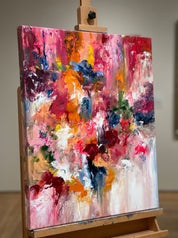 Fu Ying Hand-Painted Oil on Canvas