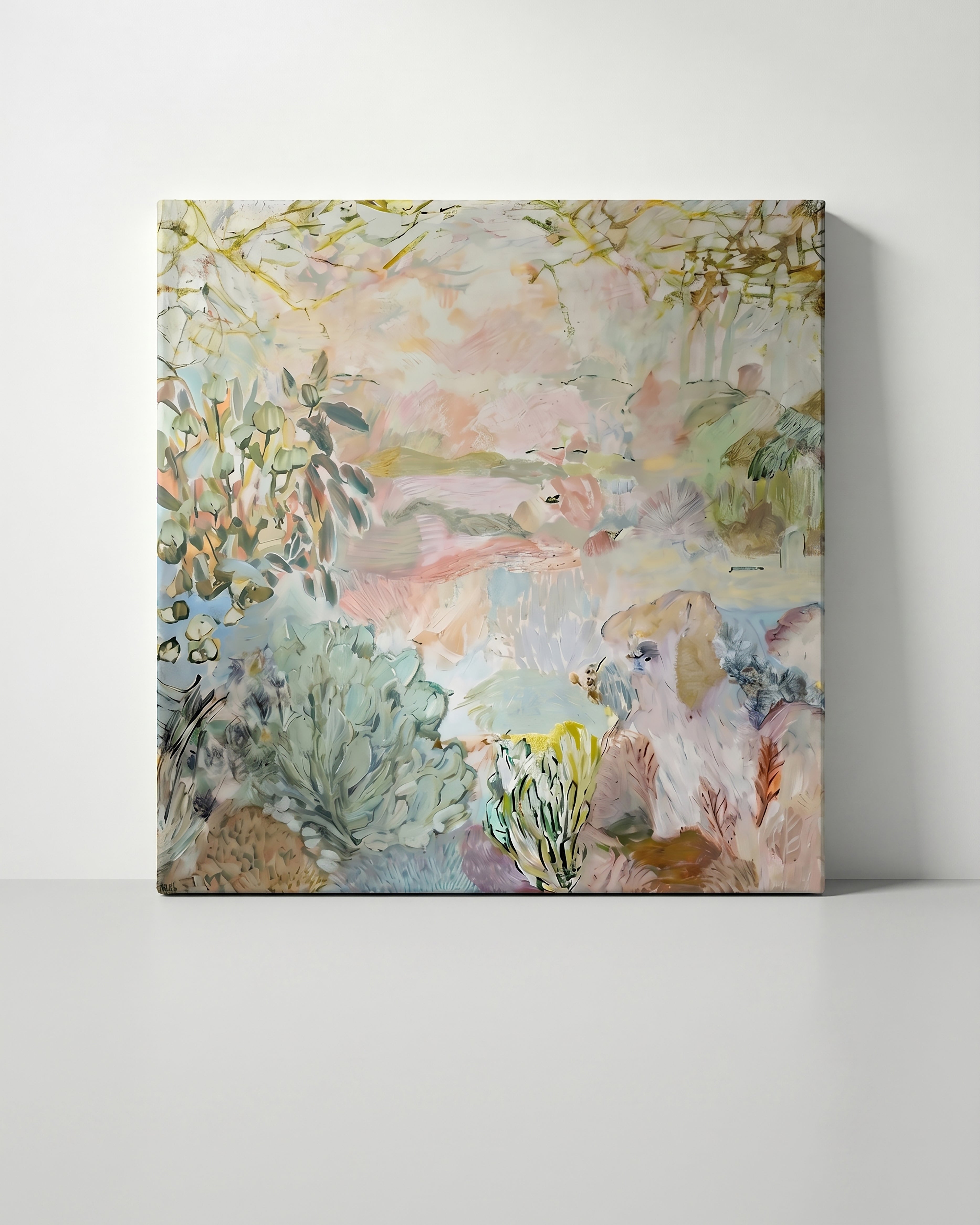 Verdant Whisper Hand-Painted Oil on Canvas